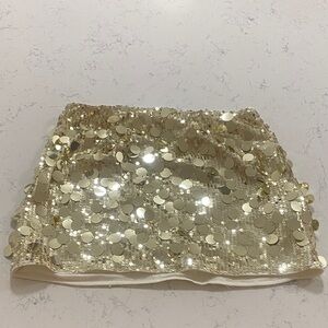 Gold Sequin Women's Skirt
